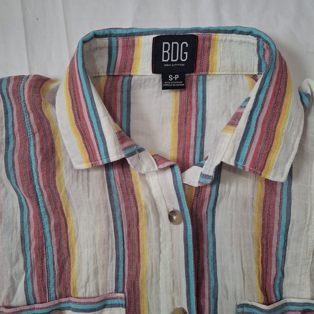 BDG Wome's Multicolor Striped Button-Up Shirt - Picture 4 of 9